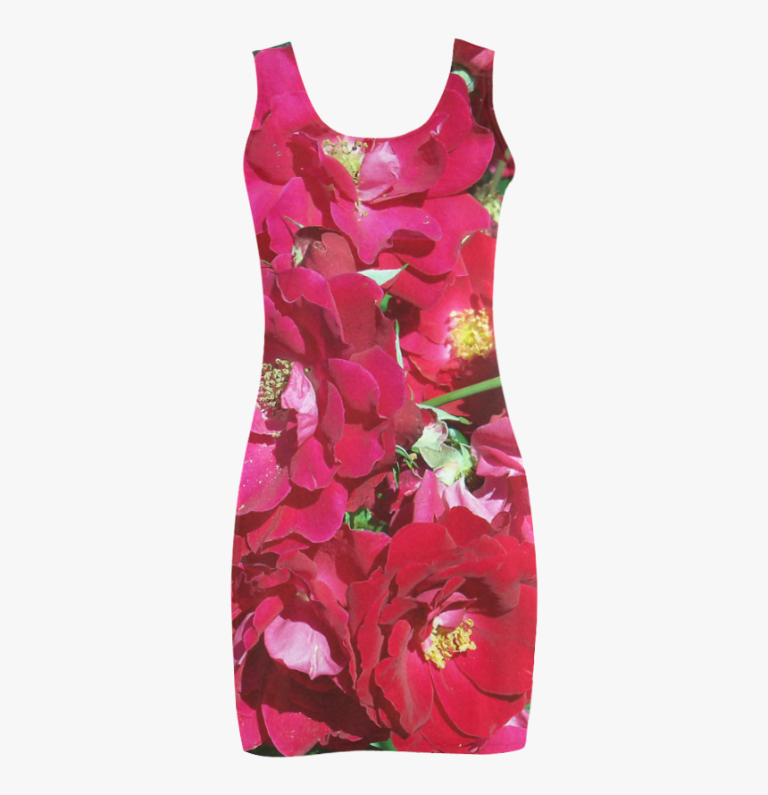 Red Rose Bush Medea Vest Dress - Day Dress, HD Png Download, Free Download