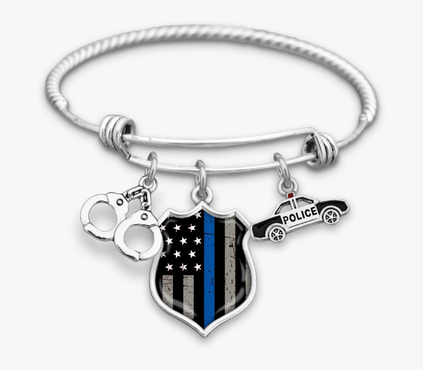 Thin Blue Line Flag Handcuffs And Police Car Charm - Not All Angels Have Wings Some Have Scrubs, HD Png Download, Free Download