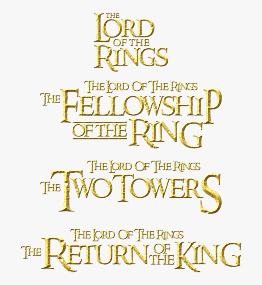 Title The Lord Of The Rings 2 Png Logo - Calligraphy, Transparent Png, Free Download