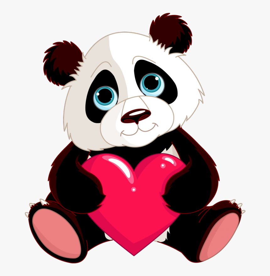 Baby Cute Panda Cartoons Clipart Giant Panda Bear Red - Cartoon Cute Panda Bear, HD Png Download, Free Download