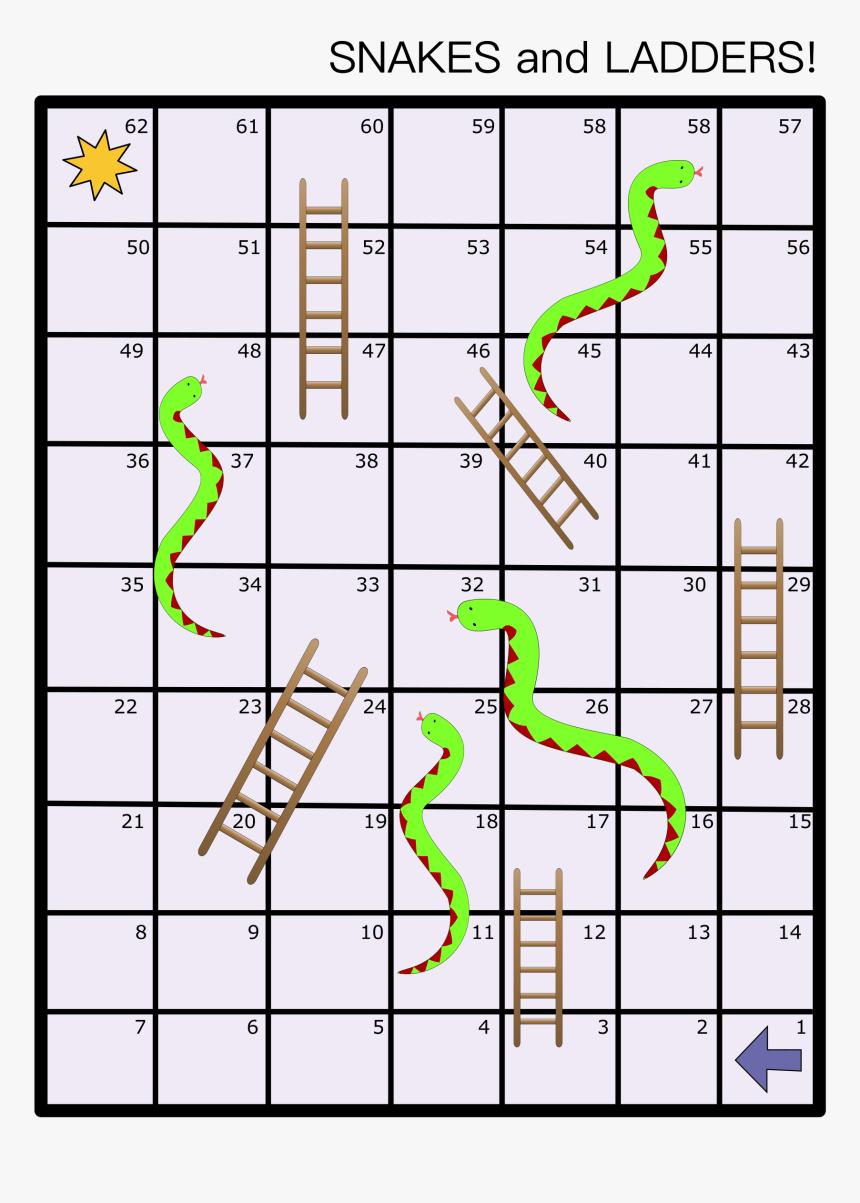 Snakes And Ladders Board For Background Game, HD Png Download, Free Download