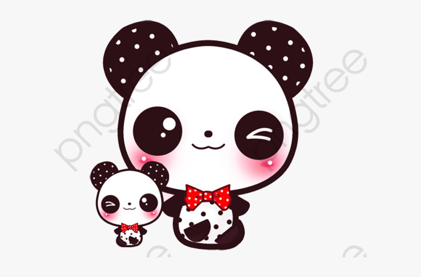 Transparent Panda Bamboo Clipart - Kawaii Panda Cartoon Cute, HD Png Download, Free Download