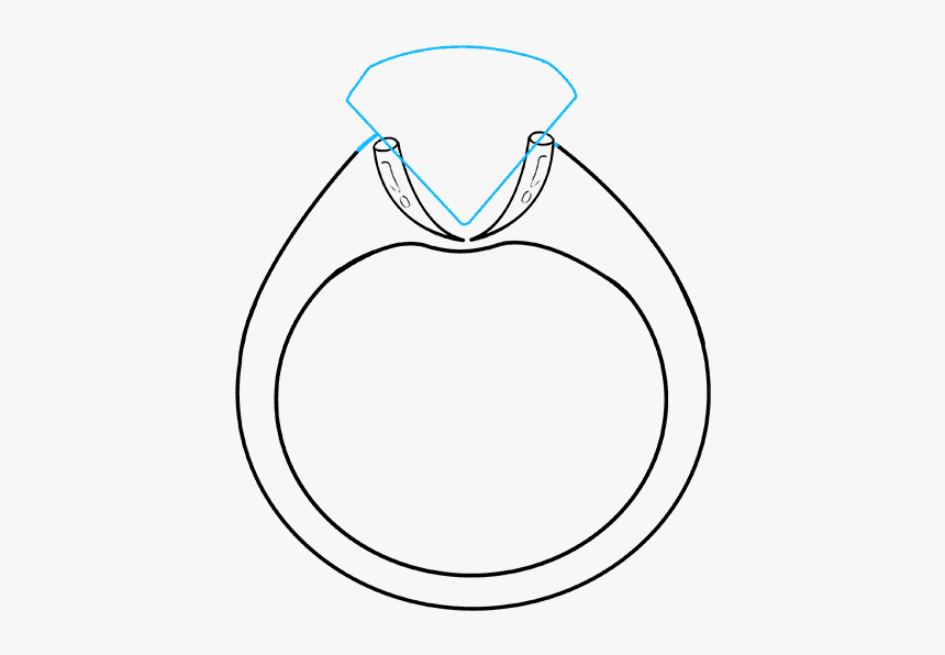 How To Draw Diamond Ring - Ring Drawing, HD Png Download, Free Download