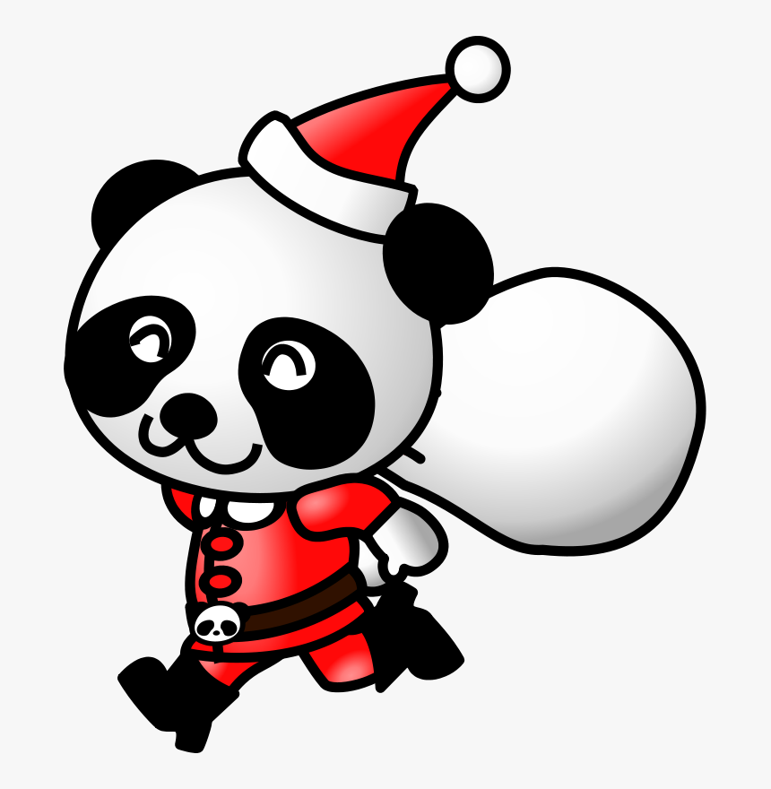 Cartoon Panda Png Pic - Santa Panda, Transparent Png, Free Download