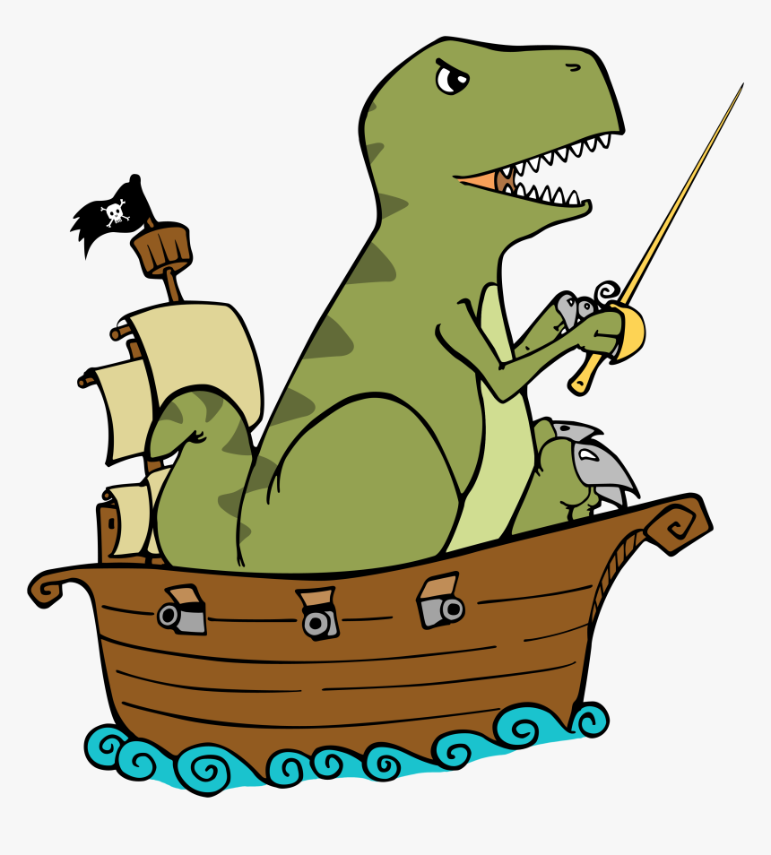 Dinosaur Pirate, No Logo Shower Curtain , Png Download - Pirate Dinosaur, Transparent Png, Free Download