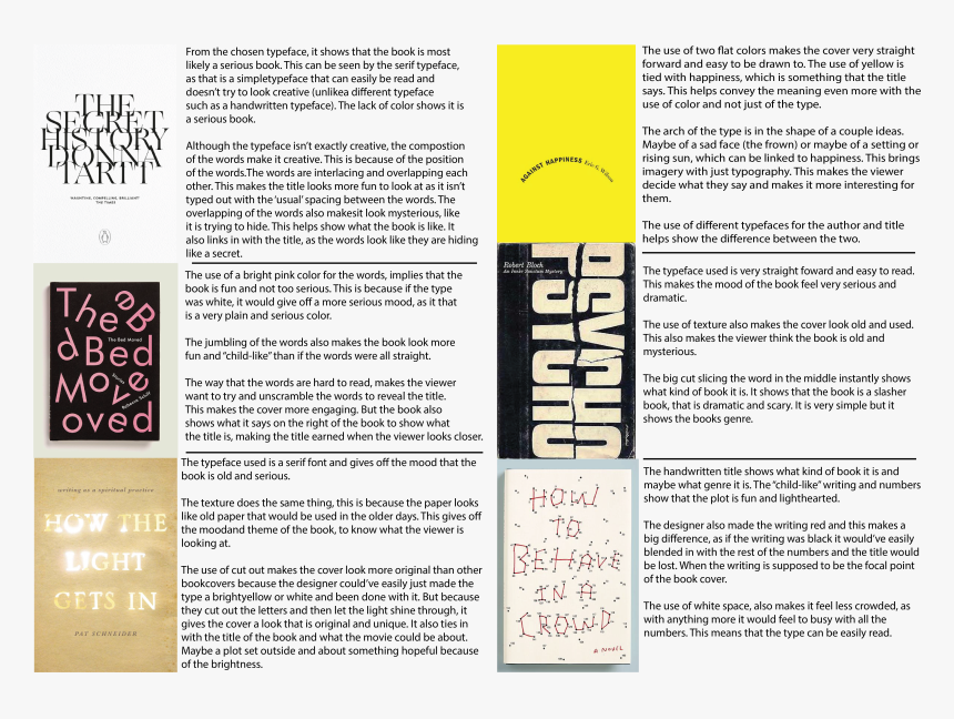 Typography Book Cover Analysis - Brochure, HD Png Download, Free Download