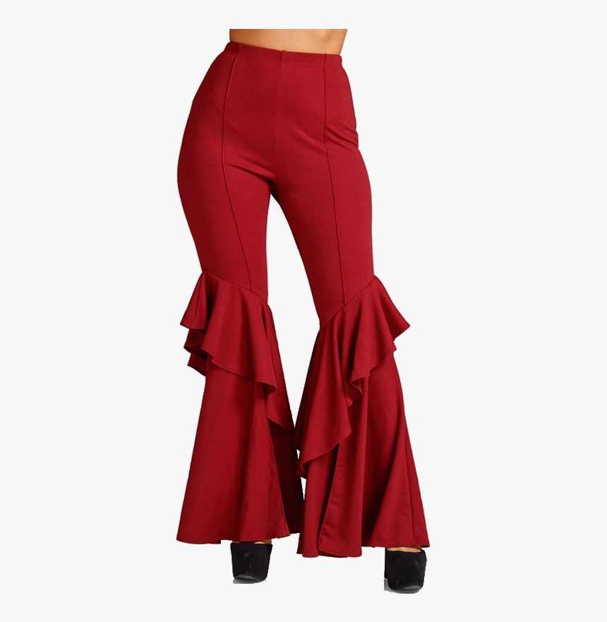 Ruffled Bell Bottom Pants, HD Png Download - kindpng