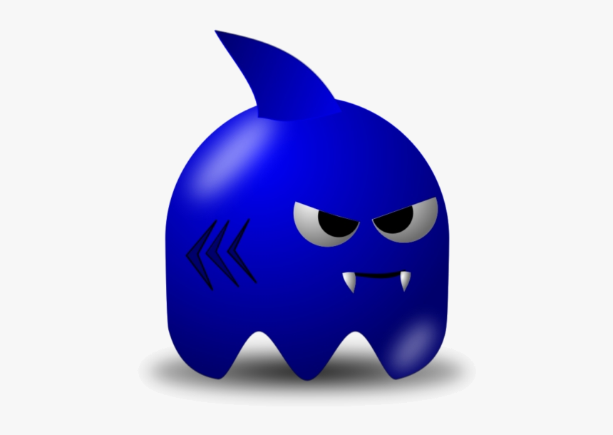Pacman Ghost Newbie Shark Clipart Pac Man Blue Image, HD Png Download, Free Download