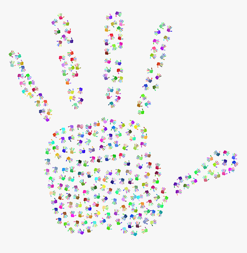 Handprint Drawing Food - Renkli El Izi Png, Transparent Png, Free Download