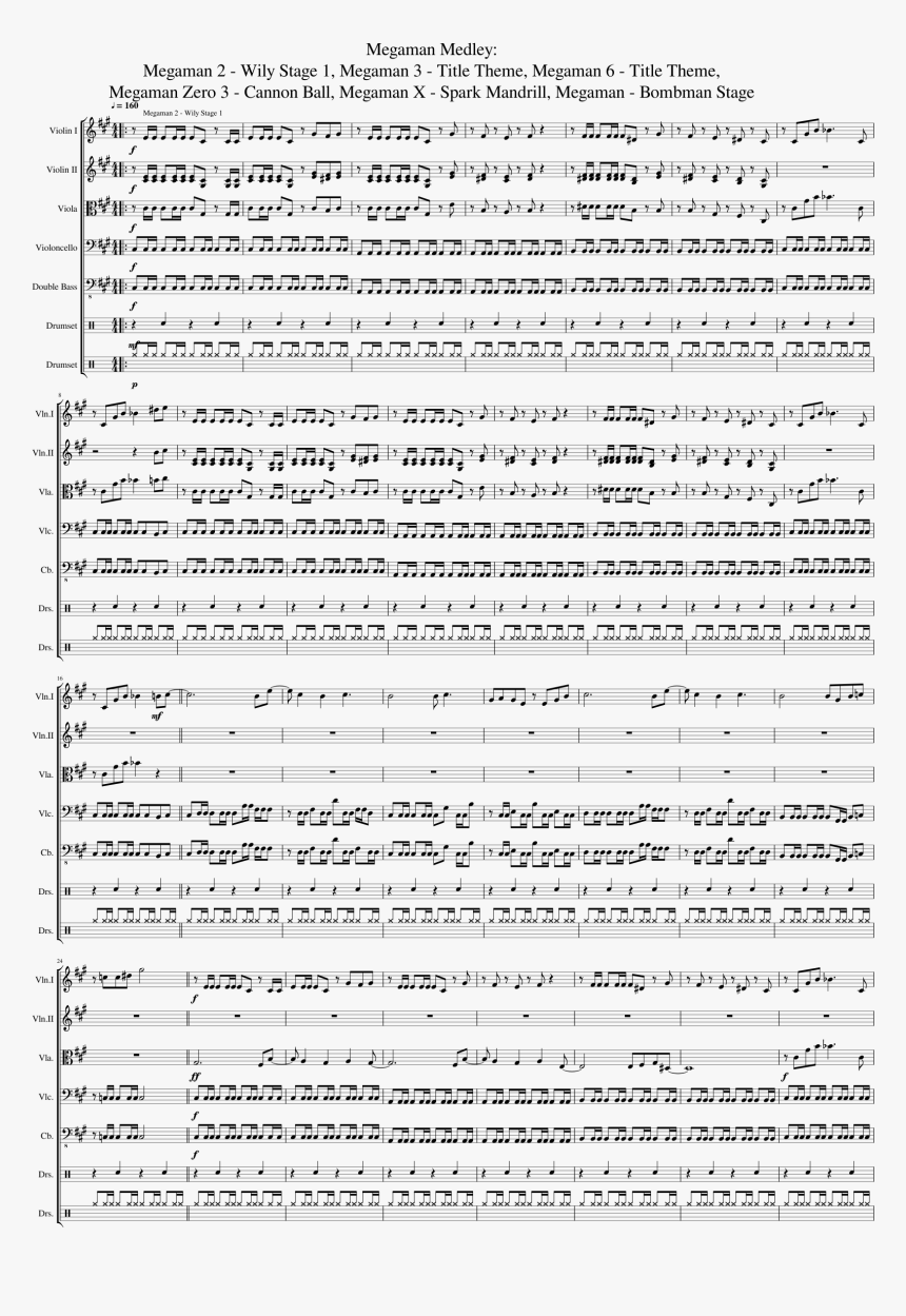 Mega Man Sheet Music Viola, HD Png Download, Free Download