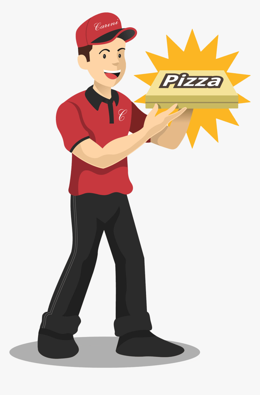 Delivery Man Min - Pizza Delivery Boy Drawing, HD Png Download, Free Download