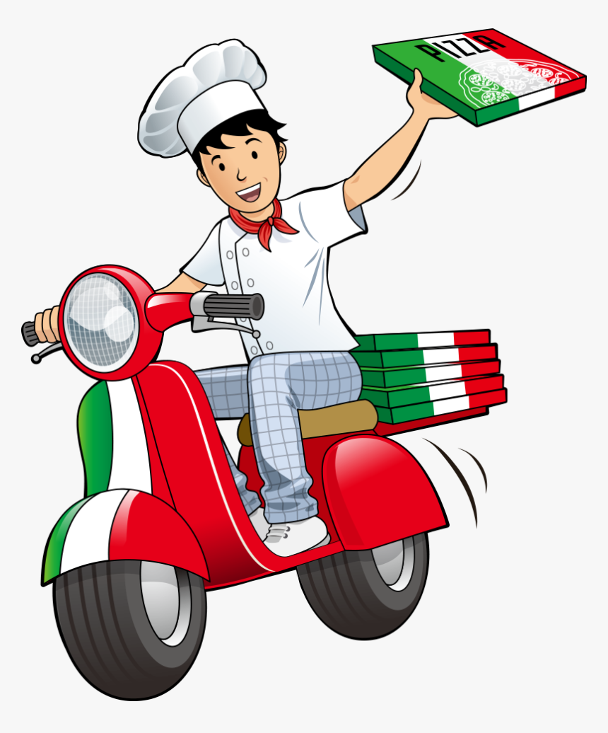 Take-out Restaurant Deliveryman Delivery Vector Pizza - Pizza Delivery Boy Png, Transparent Png, Free Download
