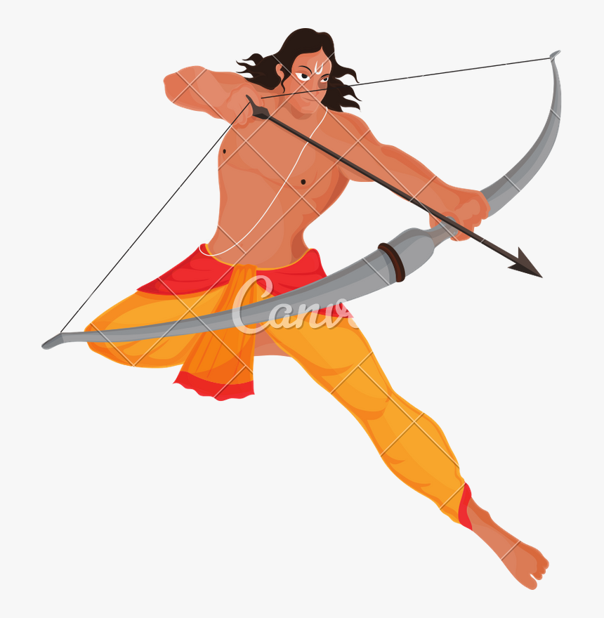 Boho Vector Bow Arrow - Lord Rama With Bow And Arrow, HD Png Download, Free Download