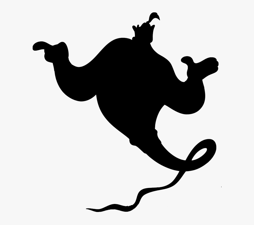 Genie Aladdin Princess Jasmine Film The Walt Disney Genie Aladdin Silhouette Hd Png Download Kindpng