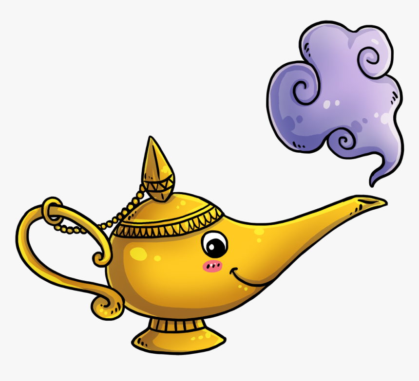 Free Cartoon Genie Lamp Clip Art - Genie Magic Lamp Clipart, HD Png Download, Free Download