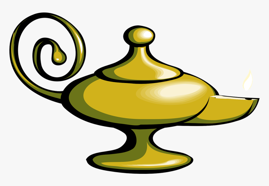 Lamp Wish Oriental Magic Aladdin Fairy Arabion - Magic Lamp Clipart, HD Png Download, Free Download