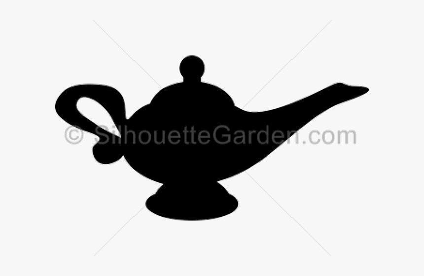 Transparent Lamp Clipart - Silhouette Of Genie Lamp, HD Png Download, Free Download