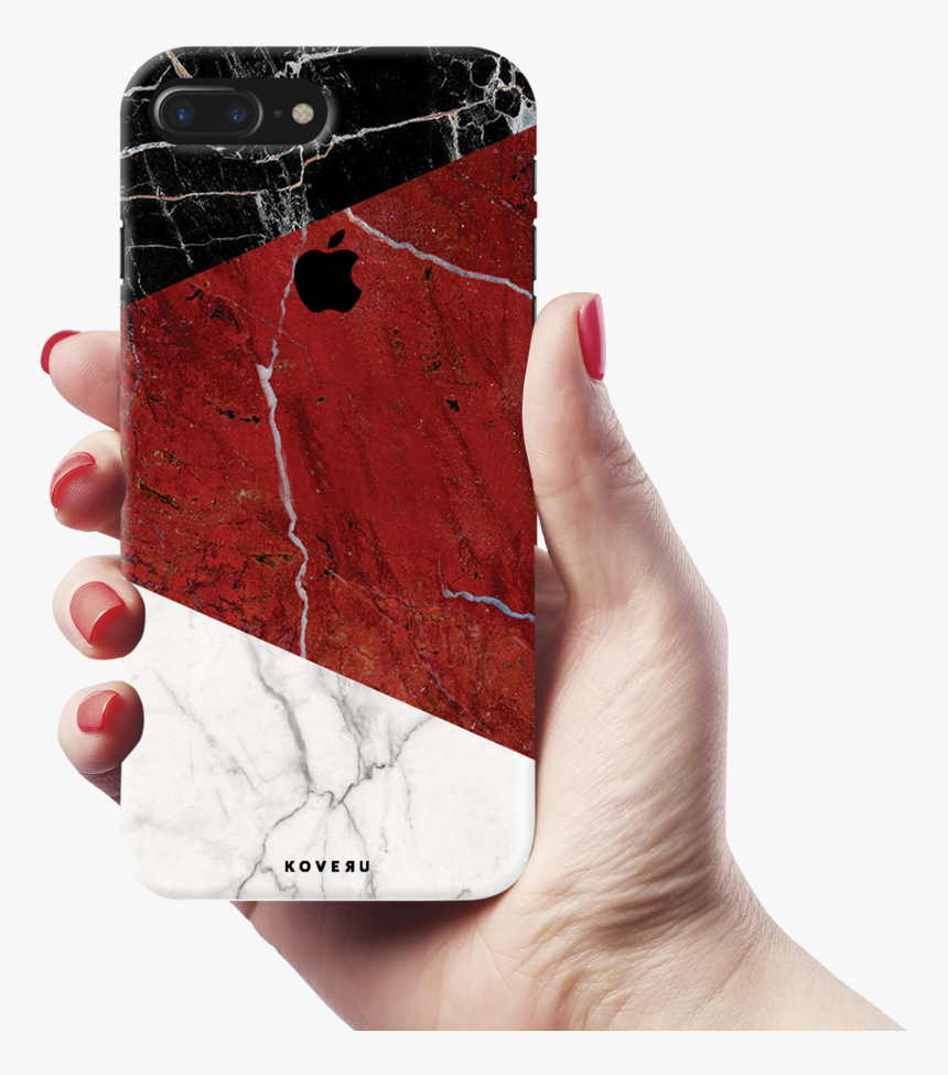 Red Geometric Marble Cover Case For Iphone 7/8 Plus - Healthcare Mobile Application, HD Png Download, Free Download
