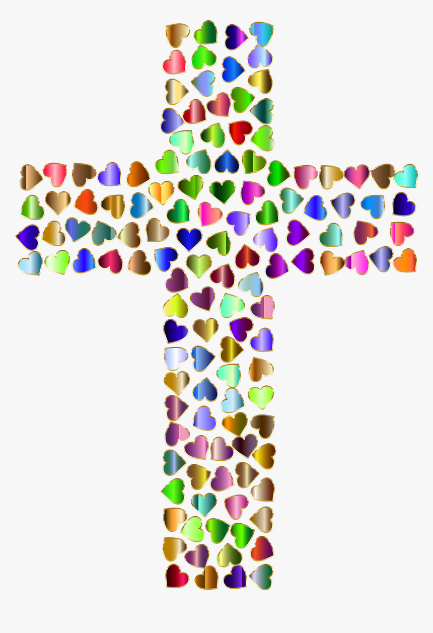 Illustration Of A Christian Cross - Cross With Hearts, HD Png Download, Free Download
