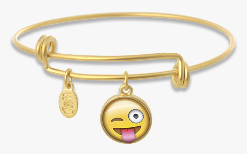 Silly Winking Face Emoji Adjustable Bangle Bracelet - Smiley, HD Png Download, Free Download