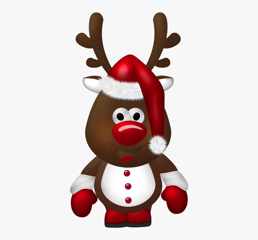 Cute Christmas Reindeer Transparent Png Clipart - Transparent Background Cute Christmas Clipart, Png Download, Free Download