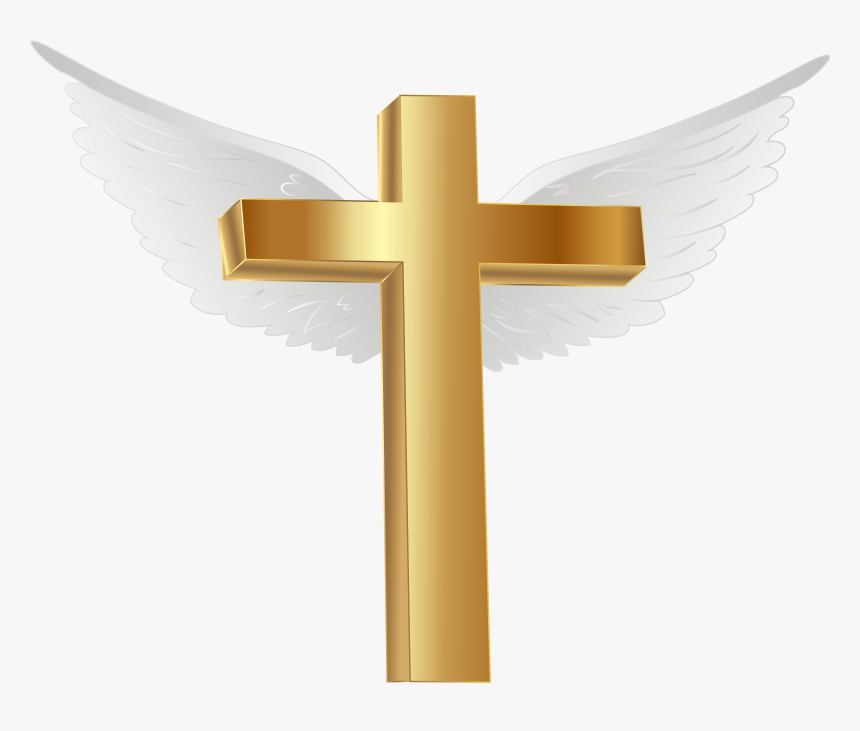 Gold Cross With Angel, HD Png Download, Free Download