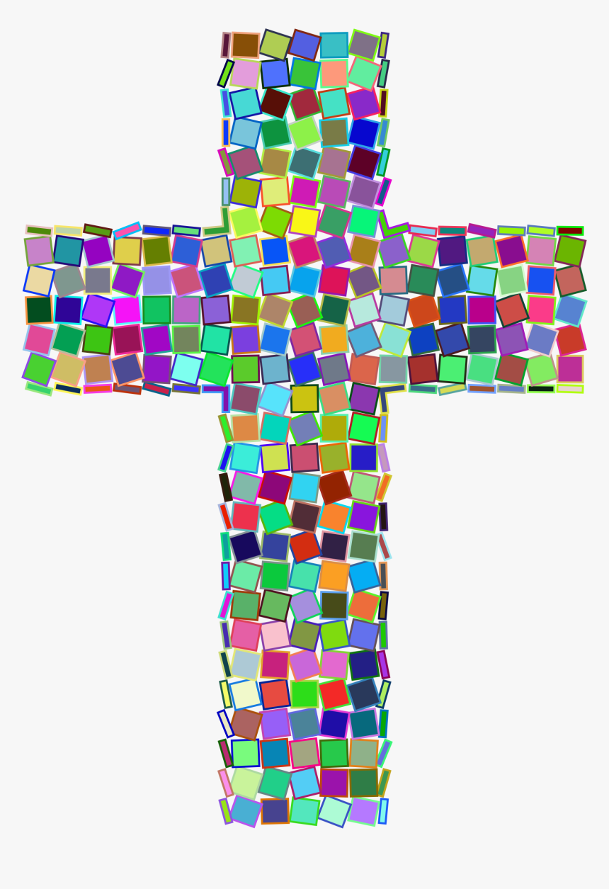 Crucifix Clipart Small Cross - Cross Mosaic Christian Art, HD Png Download, Free Download