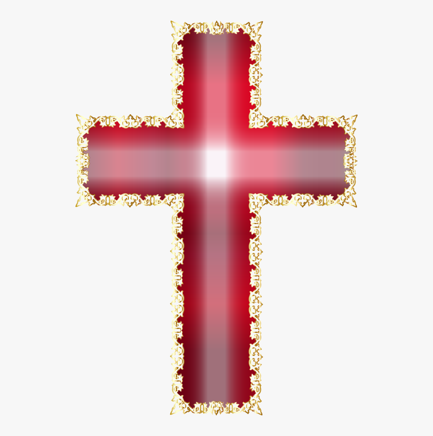 Golden Decorative Flourish Silhouette Cross No Background - Transparent Background Religious Cross Png, Png Download, Free Download