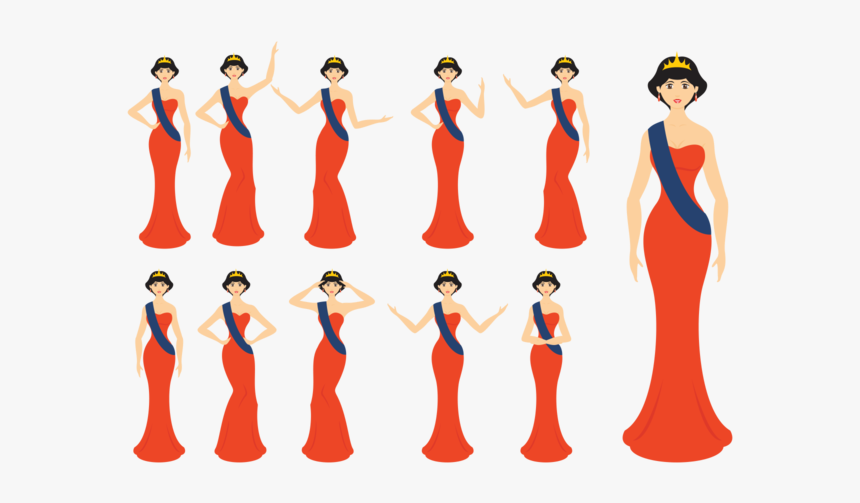 Pageant Queen Vector - Beauty Pageant Queen Vector, HD Png Download, Free Download