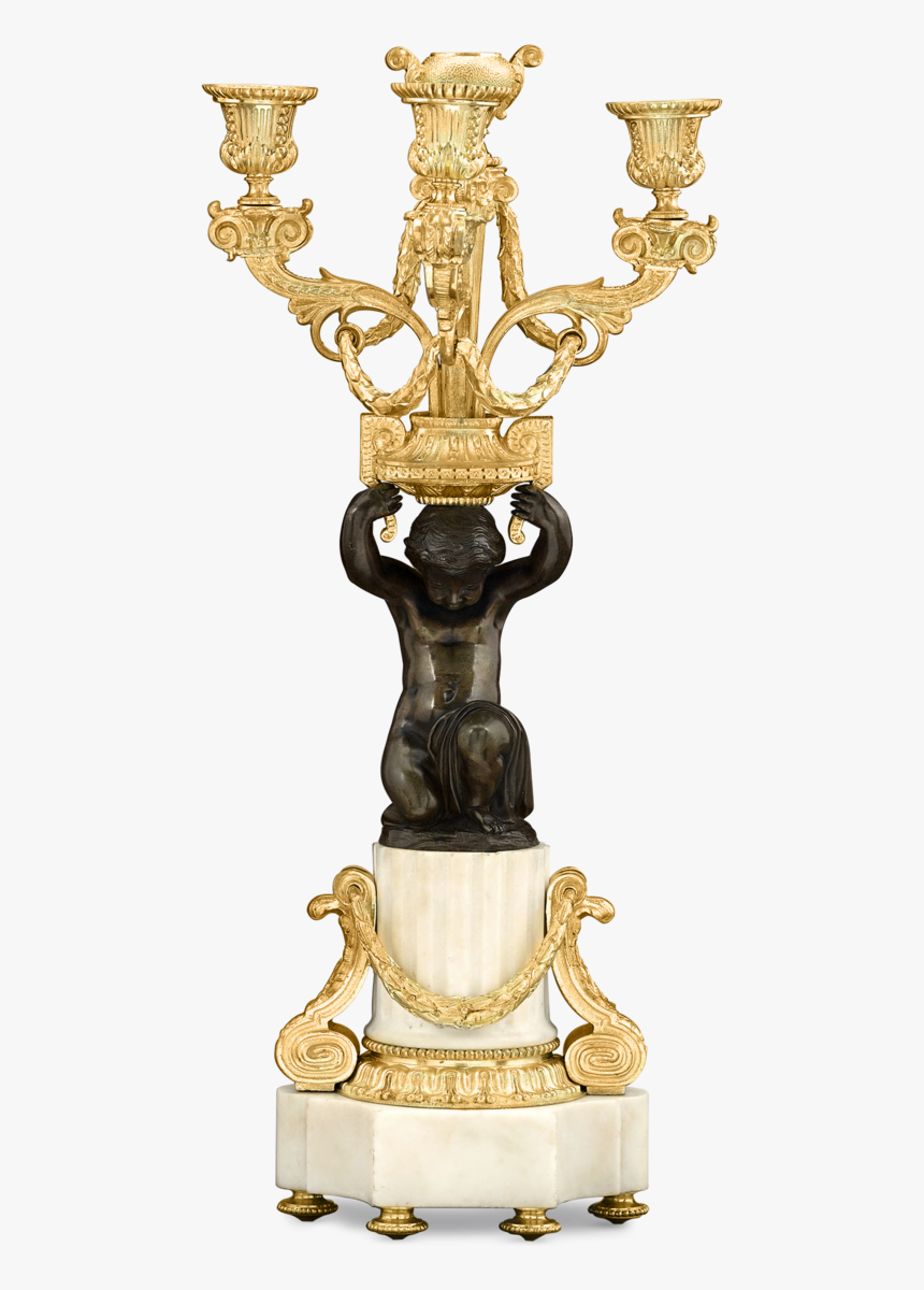 Louis Xvi Marble, Ormolu And Patinated Bronze Candelabra - Statue, HD Png Download, Free Download