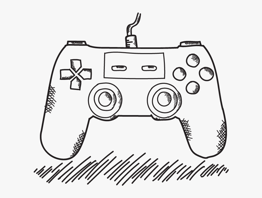 Xbox 360 Controller Game Controller Playstation 4 Drawing - Playstation Controller Drawing, HD Png Download, Free Download