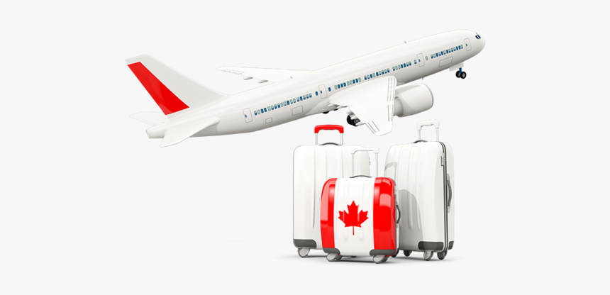 Luggage With Airplane - Airplane With Canada Flag, HD Png Download, Free Download