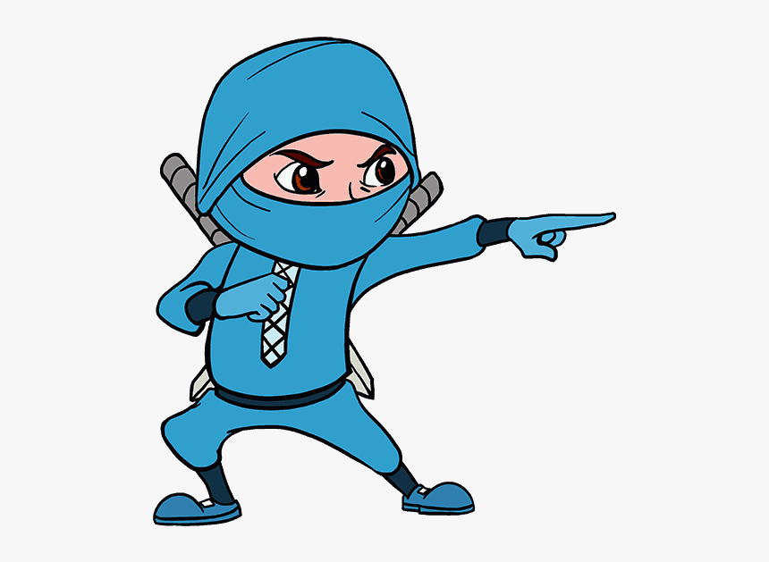 How To Draw Cartoon Ninja - Blue Team Ninja, HD Png Download, Free Download