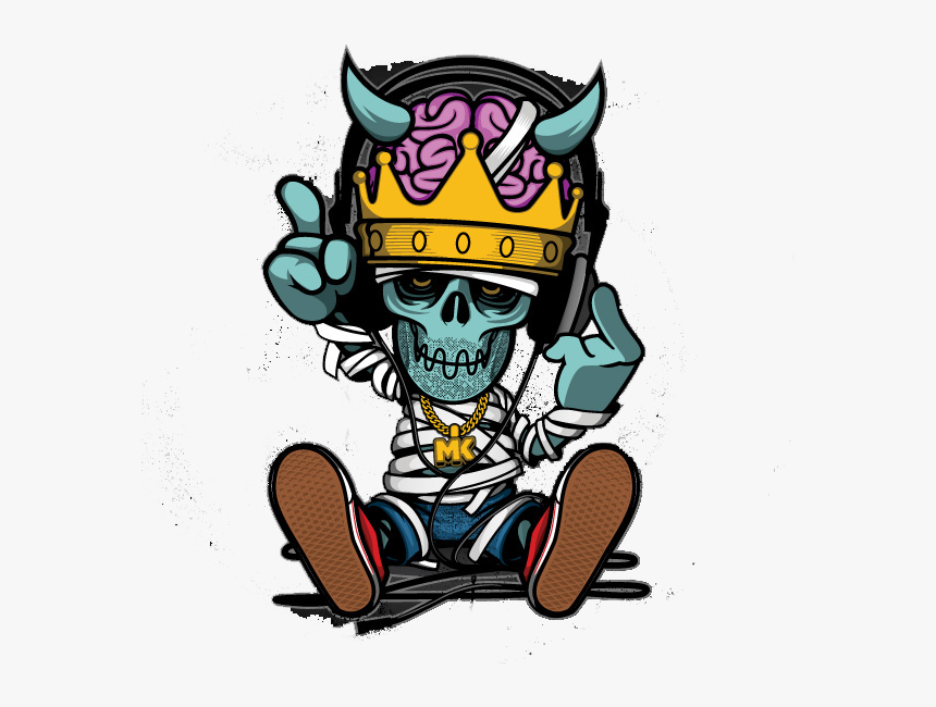 Hip Skull Rapper Illustration Graffiti Hop Cartoon - Hip Hop Rapper Cartoon, HD Png Download, Free Download