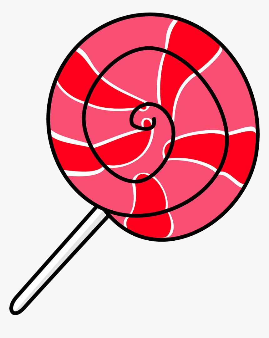 Lolly, Pop, Candy, Red, Pink, Swirly, Sugar - Candy Clip Art, HD Png Download, Free Download