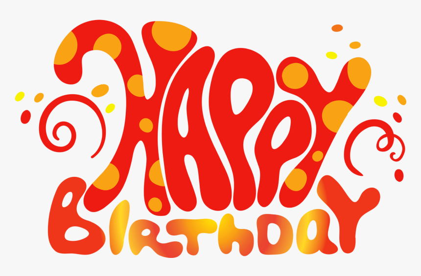 Cute Happy Birthday Red Text Png Clipart-design - Happy 1st Birthday Text, Transparent Png, Free Download