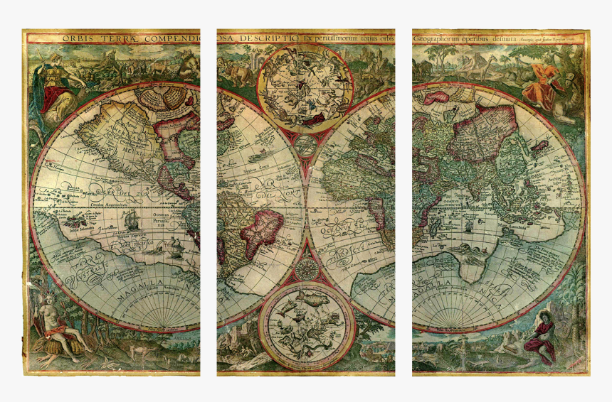 Old World Atlas Map, HD Png Download, Free Download