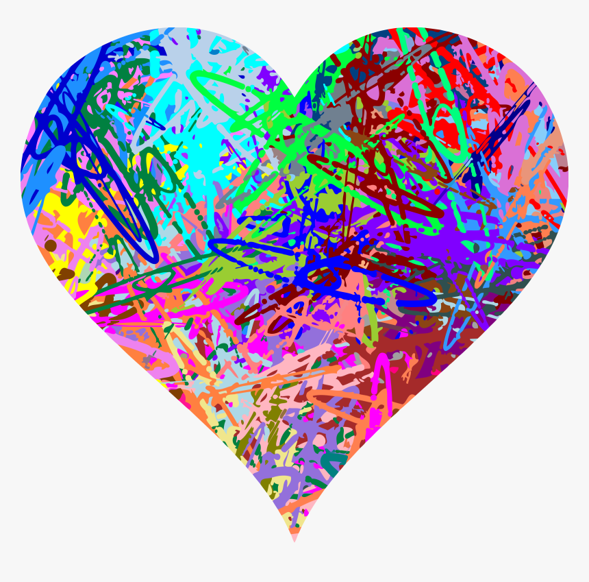 Pollock Heart Clip Arts - Multi Colored Heart Clipart Png, Transparent Png, Free Download