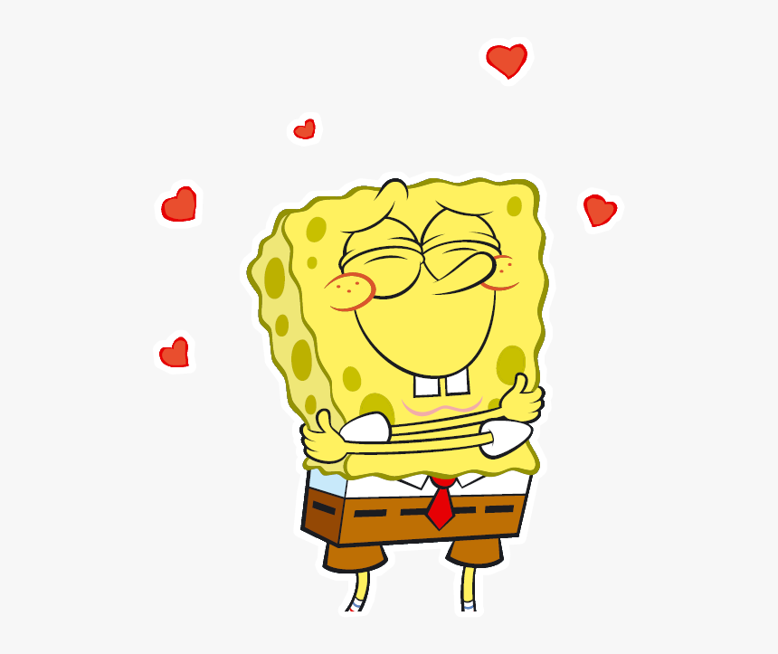 #spongebob #heart#freetoedit #patrick #squidward #mrkrabs - Spongebob Hugging Himself, HD Png Download, Free Download