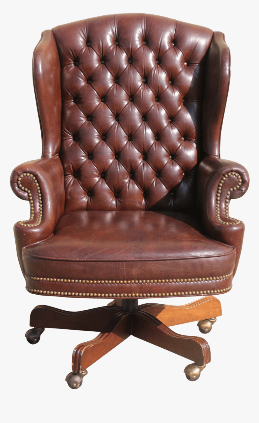 Office Chair Executive Desk Chair Black Leather Office - Leather Wood Chair Png, Transparent Png, Free Download