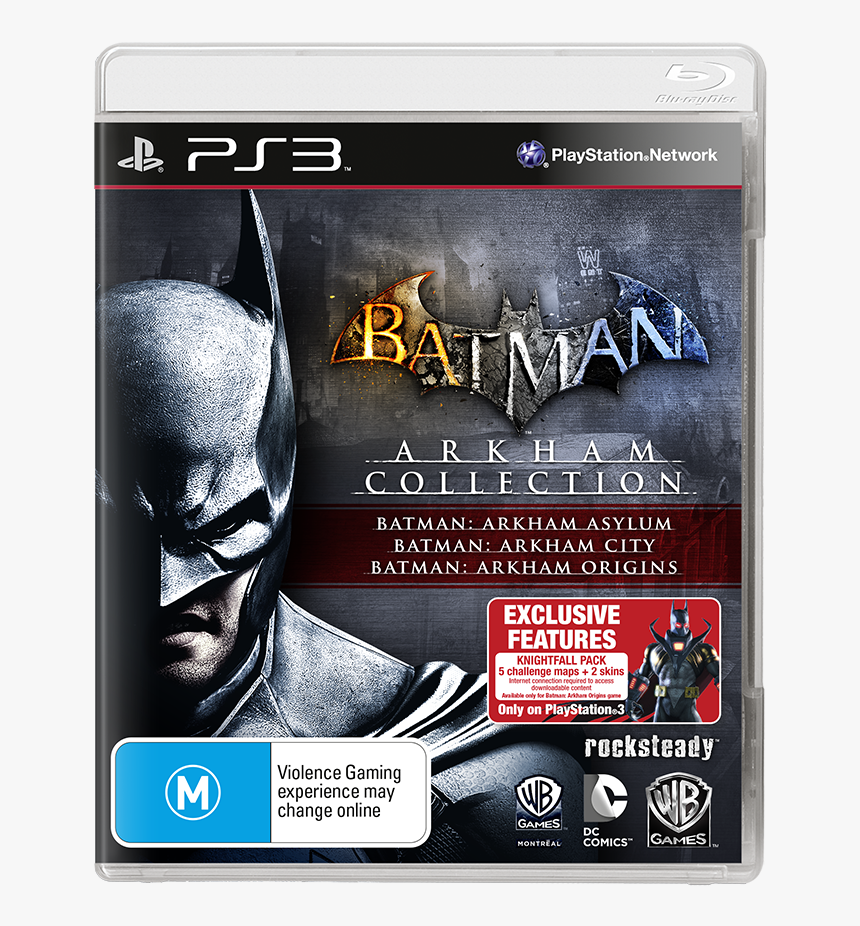 Batman Arkham Collection Packshot2d Ps3 Oflc - Batman Arkham Trilogy Pc, HD  Png Download - kindpng