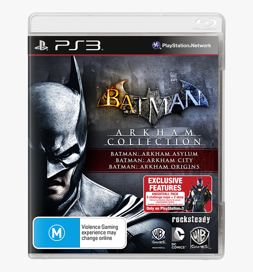 Batman Arkham Collection Packshot2d Ps3 Oflc - Batman Arkham Trilogy Pc, HD Png Download, Free Download