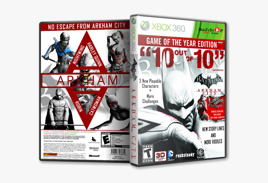 Batman Arkham City Game Of The Year Edition Box Cover - Batman Arkham City Game Of The Year Edition Box Art, HD Png Download, Free Download