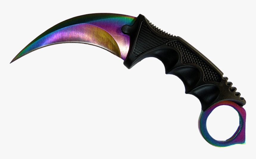 Knife, No Background, Handle, Edge, Rainbow, Karambit - Karambit Knife, HD Png Download, Free Download