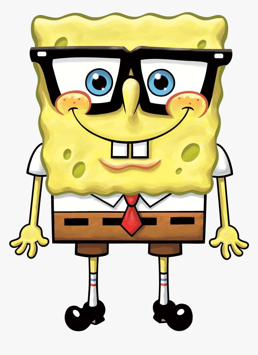 Spongebob Glasses - Sponge Bob Square Pants With Glasses, HD Png Download, Free Download