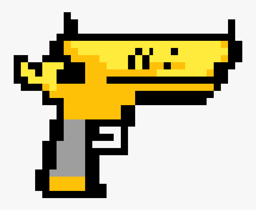Pistola De Oro Gun Minecraft Pixel Art Hd Png Download Kindpng