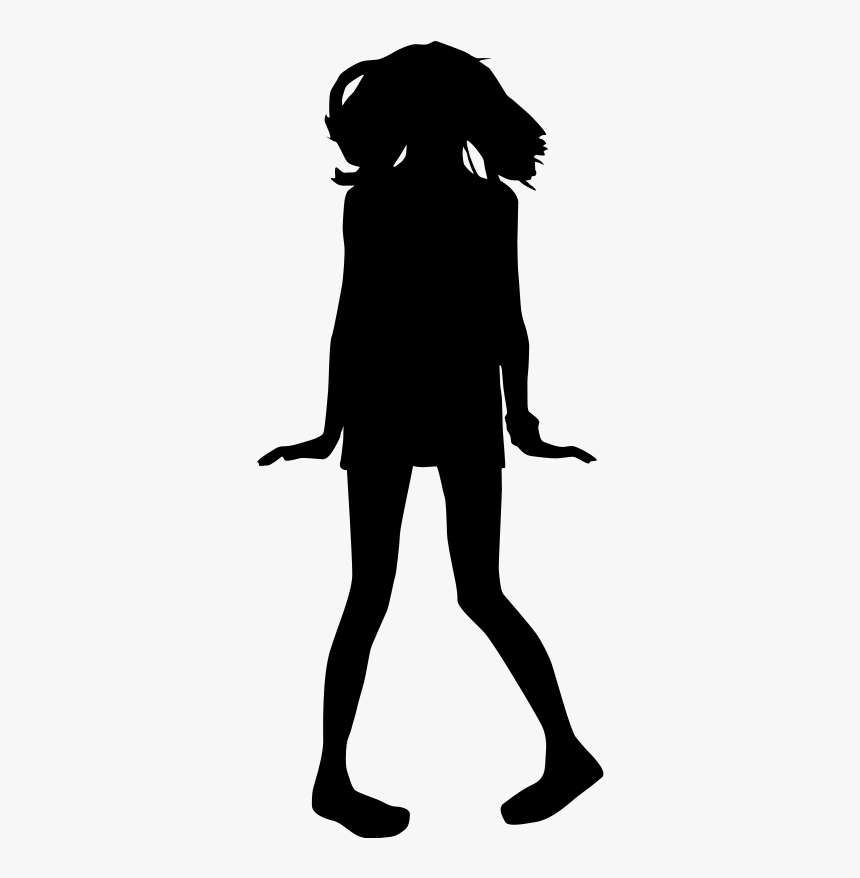 Silhouette Shadow Clip Art - Anime Girl Silhouette Png, Transparent Png, Free Download