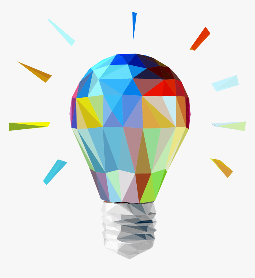 Vos Lightbulb - Bombilla Low Poly, HD Png Download, Free Download
